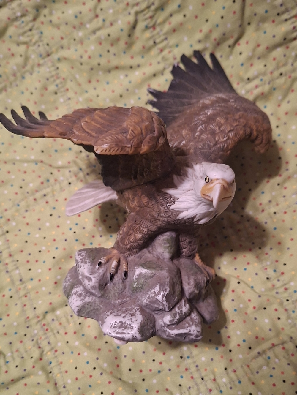 Ceramic Bald Eagle Figurine - Brown & White